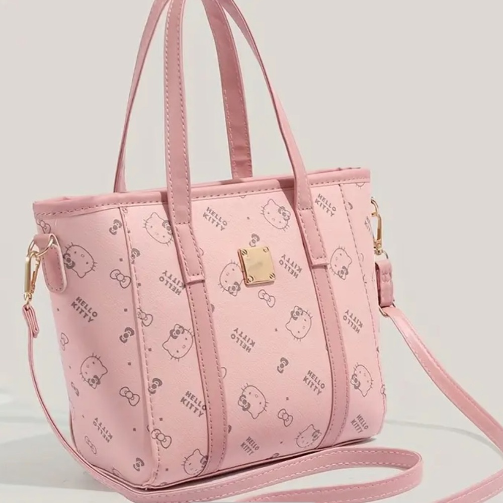 Hello Kitty Pink Mini Tote Bag Sanrio Crossbody Satchel NWT - Picture 5 of 6